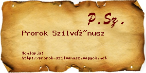 Prorok Szilvánusz névjegykártya